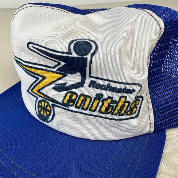 Vintage 70s Rochester Zeniths Hat Trucker Snap Back AABA CBA Basketball - Picture 5 of 12